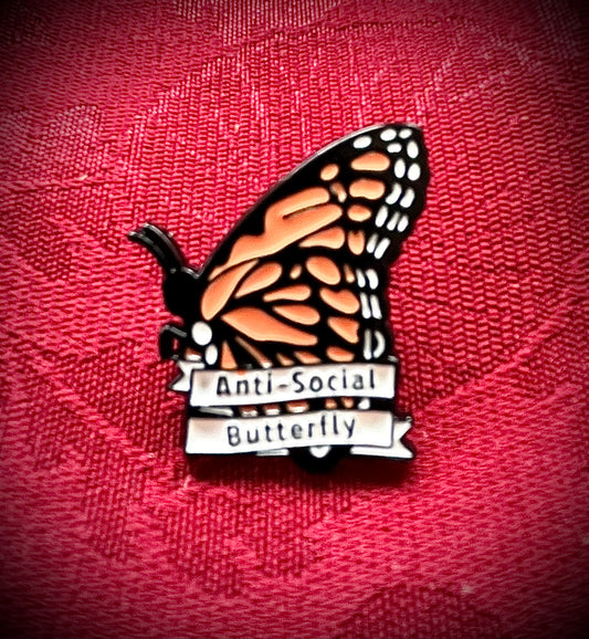 Cute Enamel Pins, Paint Pins, Skeleton Hand Enamel Pins, Butterfly Lapel Pin Badge