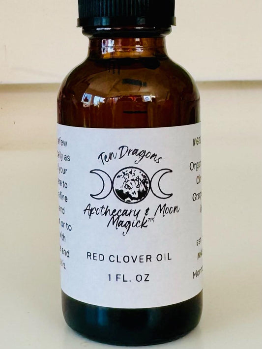 Ten Dragons Apothecary 100% Pure Red Clover Oil, Facial Oil, Red Clover, Face Serum