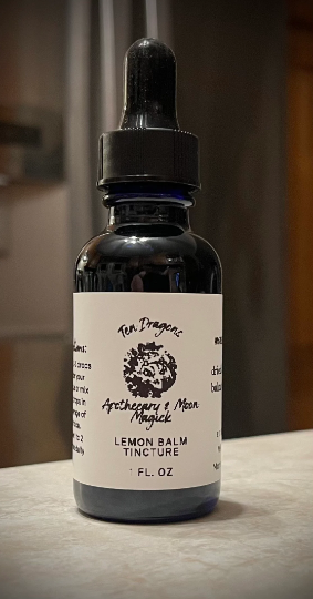 Ten Dragons Lemon Balm Tincture, Organic Lemon Balm, Lemon Balm Extract, Herbal Extract, Herbal Tincture